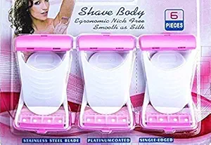 SEAHAVEN Max Disposable 6 Blades Body & Bikini Shaving Razor For Women - Pink