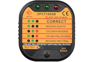 TTAMG 1 probador de toma de corriente, probador de toma eléctrica, para prueba principal, Firewire, la conexión a tierra es correcta