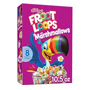 Kelloggs Froot Loops Breakfast Cereal with Fruity Shaped Marshmallows, 297 g