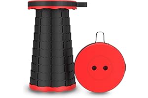 South Area - Tabouret Pliant Polyvalent | Chaise Pliable Camping et Pêche | Portable et Léger | Charge Max 220 kg | Hauteur Réglable 7-45 cm, Rouge