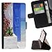 Produktbild FJCases Santorini Griechenland Postkarte Ansicht Tasche Brieftasche Hülle Schale Standfunktion Schutzhülle für Apple iPhone SE / 5 / 5S