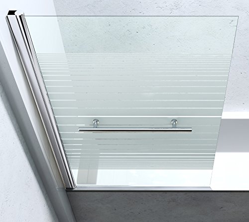 BxH: 94×143 cm Design Duschabtrennung Cortona1122, 6mm ESG-Sicherheitsglas teilsatiniert, inkl. Nanobeschichtung, Badewannenfaltwand, - 4