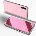 Produktbild Luxus Spiegel Hülle für Huawei P20 Pro, Girlyard PU Leder Flip Hülle mit Hart PC Bumper Ultra Slim Clear View Electroplate Plating Design Schutzhülle Standfunktion Magnetverschluss für Huawei P20 Pro - Rose Gold