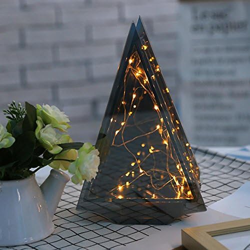AOKARLIA LED Furnishing light Lamps Christmas Copper wire Lights/Novelty Glass house Lights for Bedroom/Living room, A-16*16*24CM