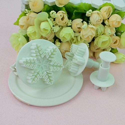 onewiller Fondant Cake Cutter Mold Decorating Plunger Sugarcraft Snowflake Cutter Tools Set