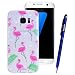 Produktbild Yokata Samsung Galaxy S7 Edge Hülle Transparent Glitzer Weiche Silikon Handyhülle Schutzhülle TPU Handy Tasche Schale Etui Weich Silicone Bumper Ultra Dünn Slim Schlank Durchsichtig Handytasche Glitter Bling Motiv Muster Anti-Kratzer Clear Backcover Schutz für Samsung Galaxy S7 Edge Case Cover + 1 x Kapazitive Feder - Flamingo