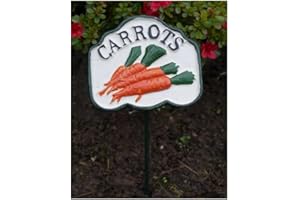 GIFTS DIRECT 2 U Metal Vegetable Markers Plants Labels Garden Decoration Sign Outdoor Ornament Veg Tags Heavy Duty (Carrots)
