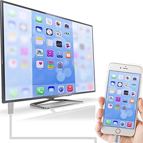 Lightning zu HDMI Kabel, Hizek 8pin Lightning Digital AV zu HDMI 1080P Adapterkabel für iPhone7 / 7Plus / 6s / 6Plus / 5 / 5s – Silber - 5