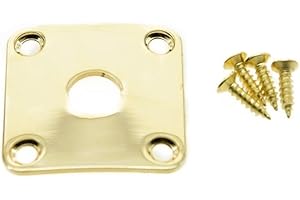 KAISH Northwest Guitars Jackplate für Gibson Les Paul, gebogene Unterseite, quadratisch, Metall, goldfarben