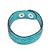 Produktbild Broadroot New Fashion Leather Wristband Cuff Punk Crystal Bracelet Peacock Blue