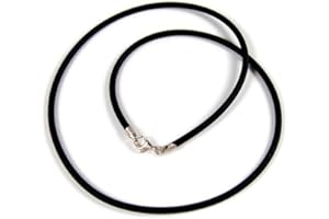 Minott Kautschuk-Band Kette Halsband schwarz Ø ca. 3mm 22073, Länge:45 cm