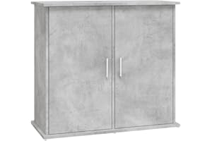 vidaXL Engineered Wood Aquarium Stand, Secure Fish Tank Display with Storage, Stylish Design for Living Room, Office - Concrete Grey