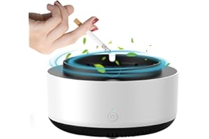 AVCXEC Rauchloser Aschenbecher mit Luftreiniger, Intelligenter Elektronischer Aschenbecher, 2 in 1 Multifunktionaler Rauchfreier Aschenbecher mit Filter im Innenbereich für Zuhause, Auto oder Büro