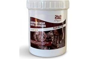 SCQ SOLUCIONES CON QUÍMICA Crema lavamanos para suciedad dificil | limpia manos con solidos naturales para mecanicos 1Kg | Limpieza de Manos muy sucias | Quita Grasa, gasoil, aceites, tintas, pinturas, siliconas, pegamentos
