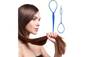 WOO GIRL Set di 2 accessori per capelli Twister – Dutt o Topsytail Styling in pochi secondi – Set di accessori per acconciature con video tutorial (BLUE)
