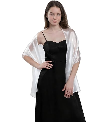 Étole En Mousseline De Soie Pour Femme 155x50 Cm - Léger, Doux, Pour Robe De Soirée, Mariage, Bal, écharpe D'épaule élégante