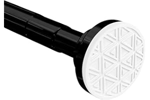 Foeska Siler drążek teleskopowy, drążek do zasłony prysznicowej, bez wiercenia, ze stali nierdzewnej, wysuwany drążek na ubrania, regulowany poprzez obracanie, bezpieczny uchwyt do prysznica i wanny