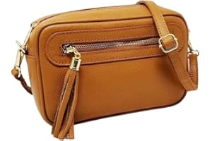 Mauro Pelletteria Borsa a tracolla donna piccola Vera Pelle Made in Italy con Cerniera e Tracolla Regolabile, modello Joy