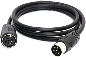 HTGuoji Cable de extensión de conector de 6 pines Midi Din macho a hembra, adaptador AV de audio para audio digital (1 metro)