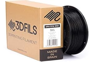 3DFILS - Filamento flexible para impresión 3D eFil TPU 90A: 1.75 mm, 500 g, Negro