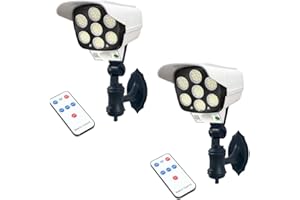 MAGIC SELECT 2x Lampa Słoneczna z Czujnikiem Ruchu (77LED). Nadzór Skupiony w Postaci Kamery Bezpieczeństwa. Uchwyt ´Scienny + Pilot Zdalnego Sterowania. Lampa z Panelem Słonecznym do Wnętrz i na Zewnątrz.