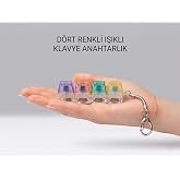 D&ouml;rtl&uuml; Mekanik Switch Deneyici Anahtarlık - Şeffaf Renkli Tuş Başlıklı Işıklı Aksesuar - Taşınabilir Mekanik Klavye Temalı Fi