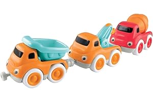 Early Learning Centre Whizz World ELC Construction Vehicle Magnetic Trio Set – Magnetic Vehicle Playset for Children Ages 12 Months to 3 Years