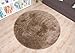 Produktbild Premium Shaggy Hochflor Teppich Loredo rund - versandkostenfrei schadstoffgeprüft und pflegeleicht | schmutzresistent robust strapazierfähig | Wohnzimmer Kinderzimmer Schlafzimmer Flur , Farbe:Dunkelbeige, Größe:100 cm rund
