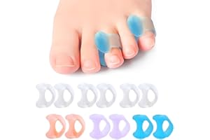 AUEFUDQ 12 Piezas Separador de Gel para Dedos del Pie, Espaciadores para Dedos Meñiques, Cojines para Dedos Pequeños, Mangas para Dedos Pequeños para Prevenir el Frote y Reducir la Presión