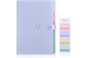 SKYDUE Document Organiser,Cute Folders for Paperwork A4,Paperwork File Organiser with 5 Pockets, Expanding File Folder File Organiser for Home Office Businesses(Purple)