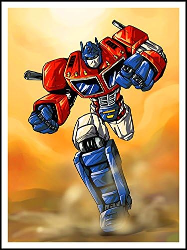 imagenation Transformers 'Optimus Prime Running' - 60cm X 80cm Print On Repositional Self Adhesive Wallpaper Poster