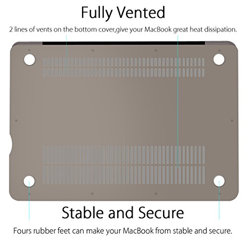 Ueswill Schutzhülle für MacBook, glatte und weiche Hartschale, inklusive Mikrofasertuch grau MacBook Pro 15″ (CD-ROM Drive) - 5