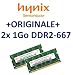 Produktbild 2 GB Speicher – Dual-Channel Kit HYNIX original 2 x 1 GB 200 pin DDR2 – 667 PC2 – 5300 DIMM (2 x HYMP112S64CP6) Laptops, Computer, DDR2 Speicher + Apple MacBook + MacBook Pro + iMac + MAC MINI (2006/2007) – 100% kompatibel zu DDR2 – 533 PC2 – 4200