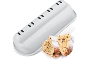 ‎DR. OETKER Dr. Oetker Christstollen Backform – Stollenbackform White Christmas Baking – Stollenform mit Antihaftbeschichtung und winterlichem Design – ca. 31 x 15 x 7 cm & 1550 ml