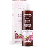 Biofresh Cosmetics Via Natural ekologiskt timjan schampo med 10 ekologiska oljor för hår – män och kvinnor, fett till normalt
