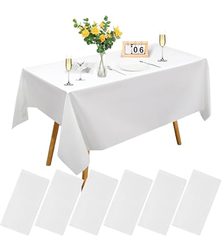 Tovaglie Di Carta Eleganti 137x274 Cm – Pack 12 Pezzi, 3 Strati, Bianco Effetto Lino Per Feste E Eventi