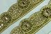 Embellished & Embroidery Indian ribbon, Traditional Sari Border. Sequins, beads , and stones rich hand embroidery on a jacquard Indian ribbon design. A Salwar Kameeze Border; Fabulous Cocktail dress Item! A Original design only available to Neotrims as part of its Special Embellished Trimmings collection for Dressmaking or Interior Decoration. This one is 5.5 cms deep in 3 fabulous colour options. Sold by meter or by a complete Saree Border length of 9 meters