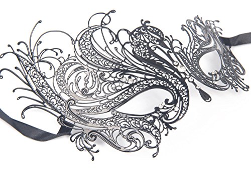 Signstek gl?nzende Sexy Laser-Cut Metall Maske mit Stra? - 3