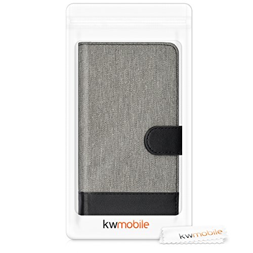 kwmobile Funda para Huawei P10 Lite - Carcasa de Tela y Cuero sint tico - con Tapa y Tarjetero Gris Negro reviews kwmobile Funda para Huawei P10 Lite - Carcasa de Tela y Cuero sint tico - con Tapa y Tarjetero Gris Negro