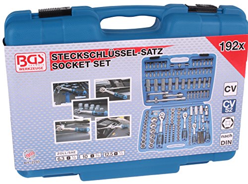 BGS 2245 Zoll Werkzeug Harley Set 192 Teilig Steckschlüssel Satz zöllig Nüsse Nuss Set - 8