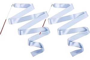 Mr Rex 2PCS Dance Wands Ribbon Streamers for Boys Girls Toddler Gymnastics, Kids Worship Praise Dance, Pretend Play, Ribbon Twirling, Talent Show, Outdoor Garden Toys