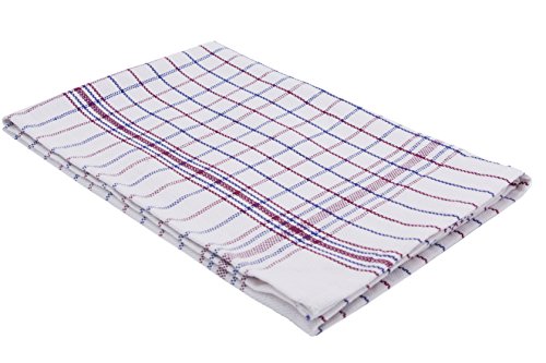 ZOLLNER® 12er-Set Geschirrtücher / Küchenhandtücher / Trockentücher / Handtuch für Küche rot-blau-weiß-kariert 65×70 cm aus 100% Baumwolle, vom Hotelwäschespezialisten, Serie „Thea“ - 2