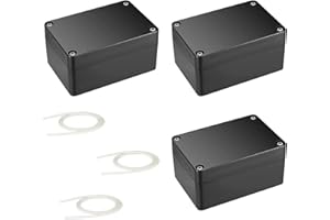 RUIKCOLL Scatola di giunzione impermeabile IP66, scatola di progetto elettronica nera, scatola di giunzione per esterni, custodia per accessori elettrici in plastica, 3 pezzi, 100 x 68 x 50 mm