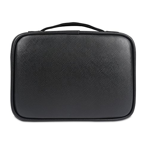BUBM Mehrfachfunktion Kabelorganiser Tasche Reisetasche mit Doppelschichten für Elektronische Zubehöre wie Netzteil, Maus und USB Stricks (Groß, Schwarz-PU) - 8