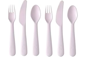 CARIBOU LIVING Children Kids Baby Toddler Pink Cutlery Set IKEA Kalas Replacements Colour Choice 6pcs Fork Knife Spoon BPA Free 6pcs