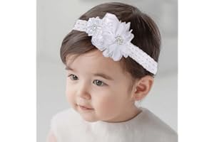 Fashband Bébé Fille Bandeaux Blanc Fleur Bande De Cheveux Mignon Élastique Infant Chapeaux Cristal Toddler Cheveux Accessoires pour Petits Bébés Filles Enfants