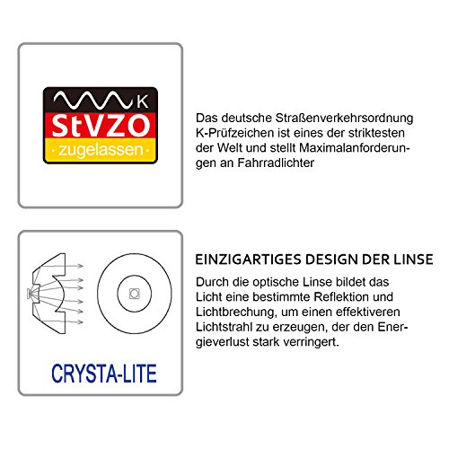 LED Fahrradbeleuchtung Set, Degbit StVZO Zugelassen USB Wiederaufladbare LED Fahrradlicht Set, Fahrradlampe Set inkl, LED Frontlichter Frontlich und Rücklicht, 60Lux Akku USB Aufladbare Fahrradlichter - 3
