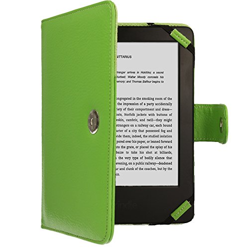 TECHGEAR Verde Kindle Funda de Cuero PU con Cierre magnético Carcasa para Amazon Kindle eReader y Kindle Paperwhite con Pantalla de 6 Pulgadas [Estilo de Libro] con Protector de Pantalla Incluido