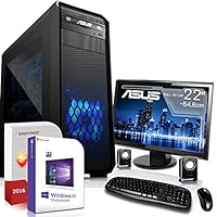 Gaming PC Komplett Set / Multimedia COMPUTER inkl. Win 10 Pro 64-Bit! - Quad-Core Intel Core i5-7500 4x 3,8 GHz - NVIDIA GeForce GTX 1050 Ti mit 4GB GDDR5 - ASUS 22-Zoll TFT Monitor - 8GB DDR4 RAM - 1000GB HDD - 24-fach DVD Brenner - Lautsprecher - Tastatur + Maus - USB 3.0 - HDMI - DVI - Gamer PC mit 3 Jahren Garantie!