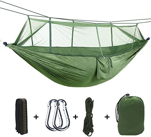 HENGQINAG 2 Person Camping hammock,High-Strength 530lb Hammock， Ultra-Light Mosquito Net Hammock, Suitable for Backpacks, Travel, Portable Hammock on The Beach.